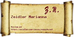 Zeidler Marianna névjegykártya